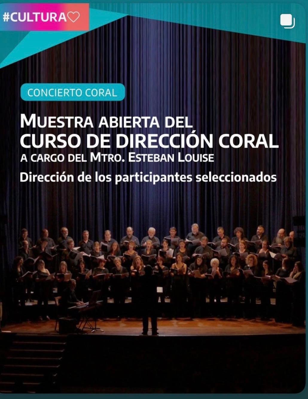Afiche de la muestra abierta del Curso de Dirección Coral en Bahía Blanca